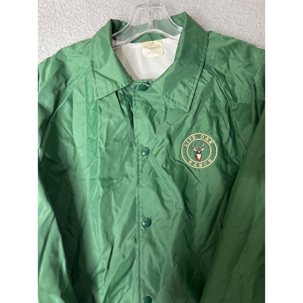 Auburn Sportswear Windbreaker Jacket Men Size Large Green USA Vintage 80s Casual - Picture 5 of 14